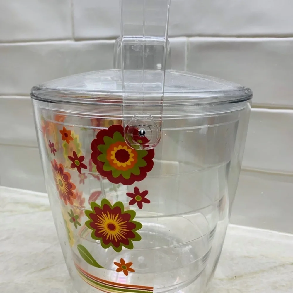 RARE FIESTA FIESTAWARE Ice Bucket Cooler with Lid flowers red orange yel…